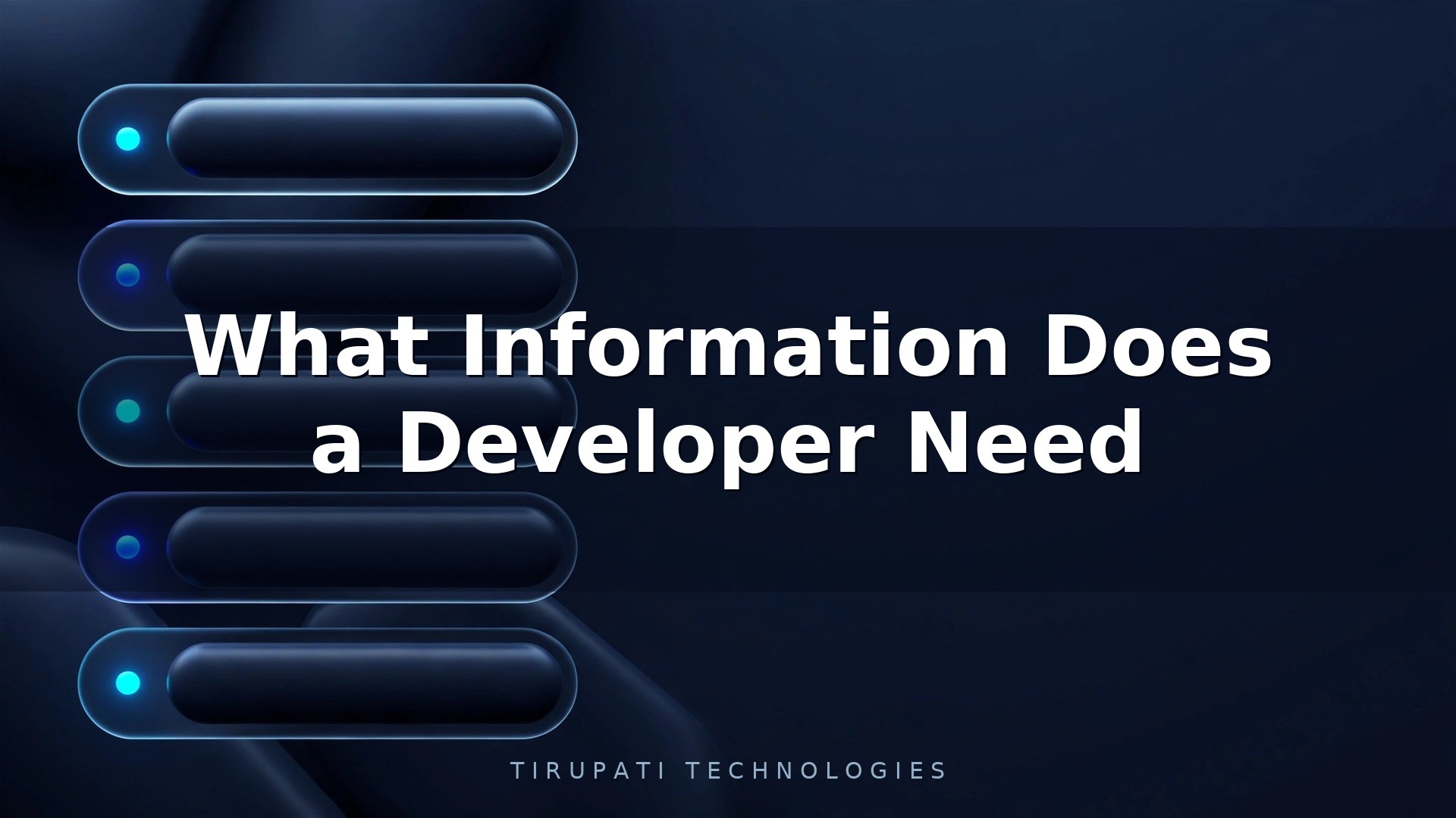 What Information Does a Developer Need From Me?